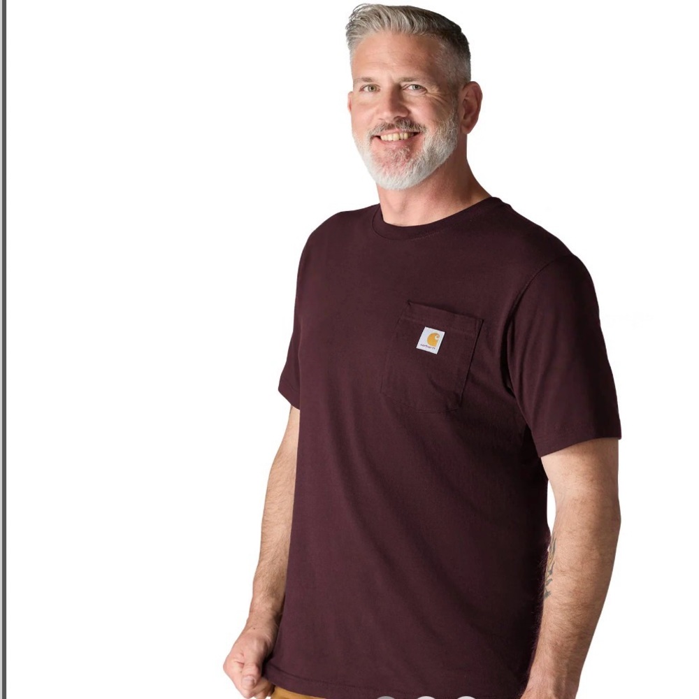 Carhartt Men's Burgundy Short Sleeve Tee (size S)